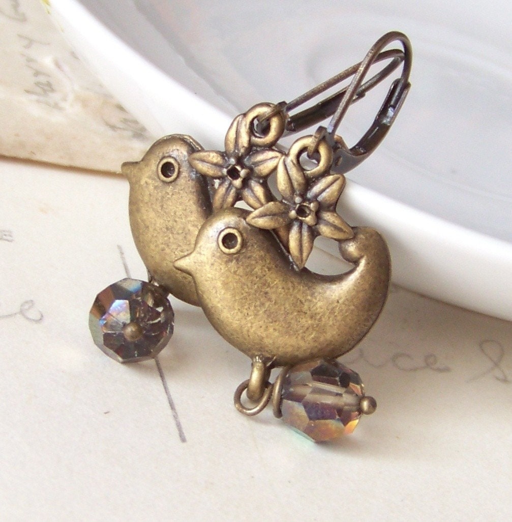 Bird over Gray Skies - earrings