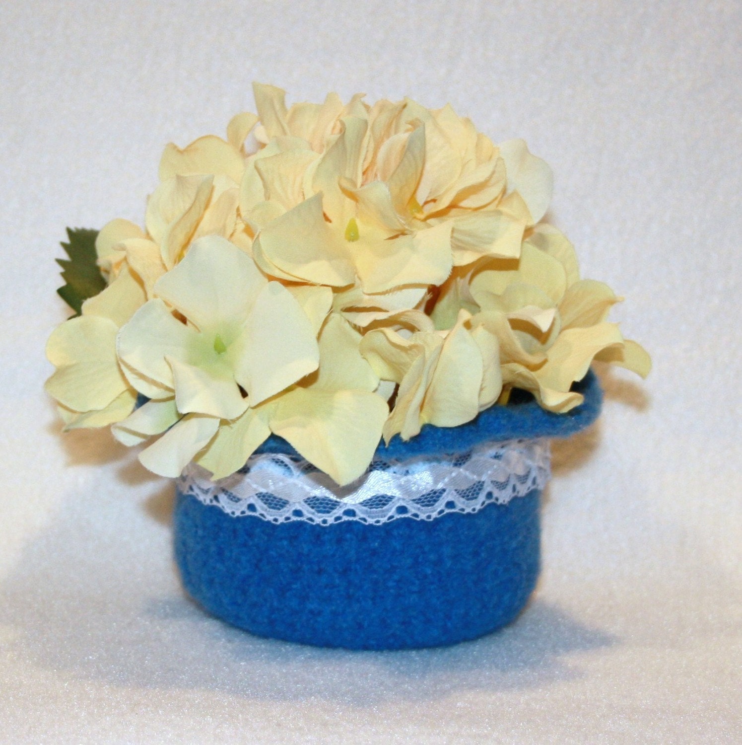 Spring Lace Felted Basket