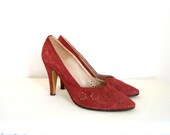 80% Off Everything Vintage Shoes - 70s Suede Cutout Heels in Earthy Red