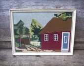 Vintage Framed Swedish Home Needlepoint