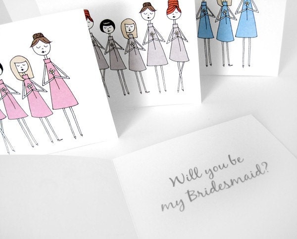 Will You be my Bridesmaid cards // personalized // custom greeting and design // STYLE A