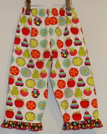Toddler Girls Tutti Fruiti Cotton Ruffle Pants Size 2 Toddler