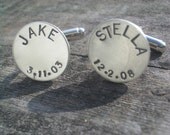 Personalized Solid Sterling Cufflinks by donnaodesigns