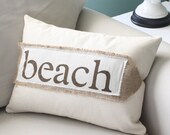 beach sign pillow cover
