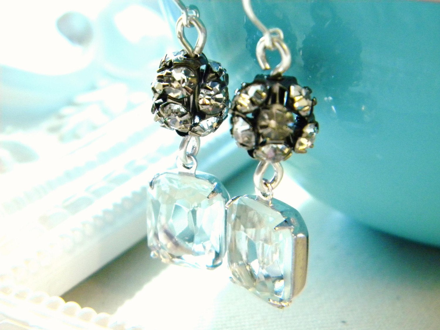 Wedding Earrings Vintage Style Rhinestones - Maxime
