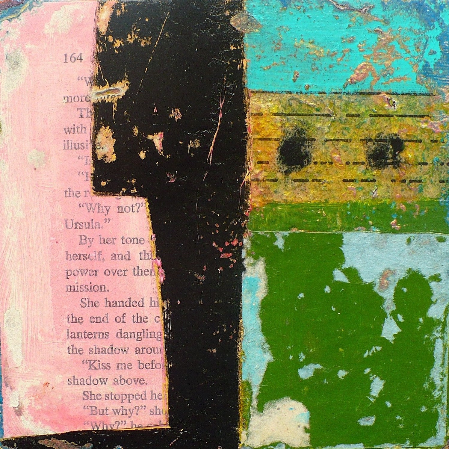 Original Abstract Collage Painting - Shadow Above