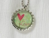 Bottlecap Necklace - Love Heart