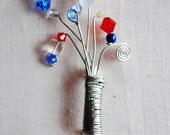 Patriotic red, white and blue Blossom lapel pin from Leapin' Lilies