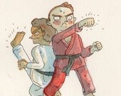 Karate Champ - original NES illustration