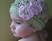Tan & Pink Baby hat