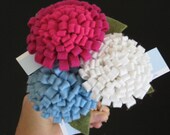 Handmade Pom Pom flower bouquet, 5 Large stems (Your choice of color)