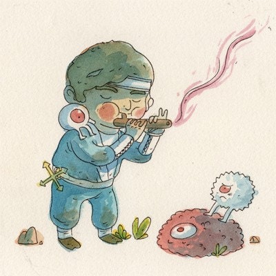 Ninja Kid - original NES illustration