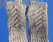 Cable Hand Knitted Wrist Warmers Fingerless Gloves  Shipping Included