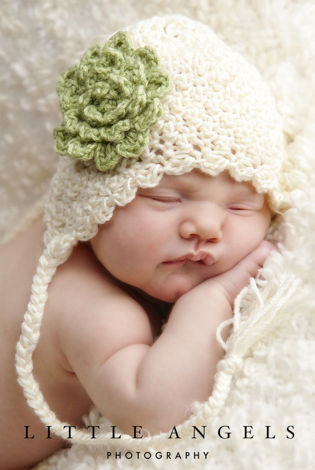 Soft Shells Baby Ear Flap Hat Crochet Pattern (428)