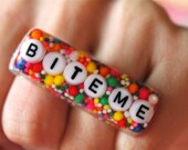The Original Super Sweet G Thang BITE ME - Candy Resin Sprinkles Ring - Knuckle Duster Ring - Sweet In Da City Collection - Kawaii Kitsch