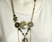 Ocean Jasper  Rhinestone Necklace The Princess and Frog