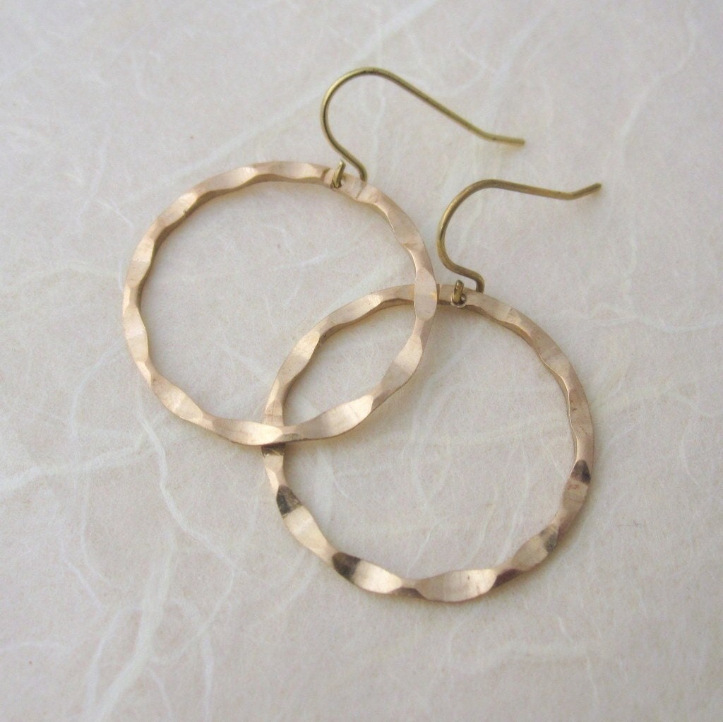 Ripple Earrings - vintage brass hoop earrings