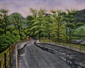 Original Watercolor Painting - Kylemore Abbey -  Connemara Ireland -  20.5 X 23.75