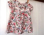 SALE Dress tunic, English floral cotton & lace - eco vintage fabric
