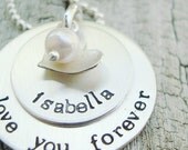 personalized hand stamped mothers necklace.. hand stamped jewelry.. hand stamped sterling silver necklace