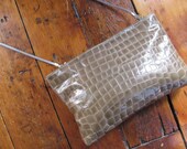 Vintage Leather Reptile Finish Shoulder Bag / Clutch by Valerie Jean