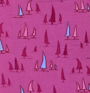CLEARANCE  1 yard of Jay McCarroll - Woodland Wonderland - Leaning Trees in Purple