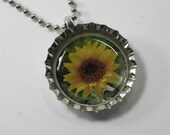 Bottlecap Necklace - Sunflower