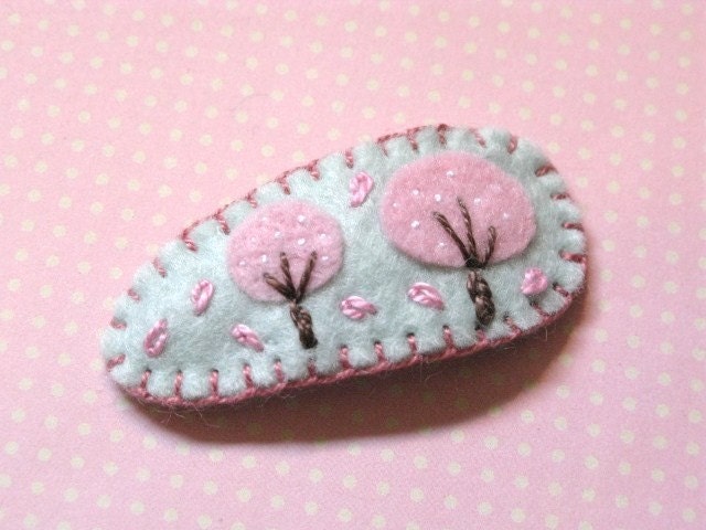 Felt Cherry Blossom Sakura Toddler Hair Clip