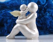 Child loss sculpture - mother and child figurine angel sculpture - made to order