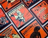 Vintage Halloween Coaster Set