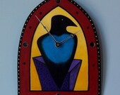 House of the Mirrored Raven Original Art Clock