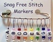 Stitch Markers SUPER SALE Small Loop SnagFree Alphabet Letter A to H Set of 8
