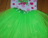Hot Pink and Pink Polka Dot monogrammed personalized bodysuit onezie with TUTU