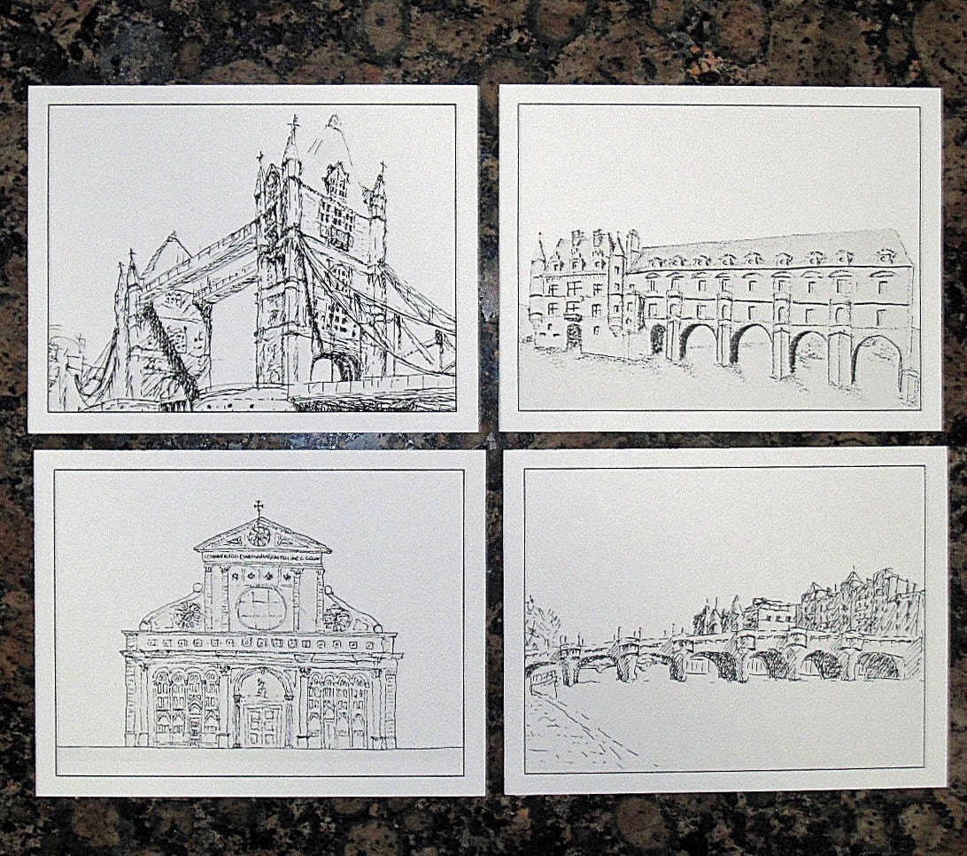 Note Card Set - Original Travel Sketches