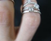 Clear Herkimer Diamond Prong Set Ring