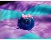 Blue Polkadot  Hat Adjustable Ring