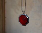 Ruby Red Vintage Chandelier Crystal Necklace