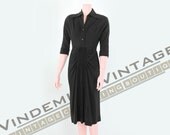 Vintage 1930s Film Noir Cocktail Dress with RARE details by Louis Musman New York  (Small S)