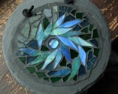 Blue Green Mandala 2, a doodling with glass project(7 inch)