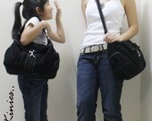 Mini CLASSIC by Kinies in Black - Single Strap Tote / Cross Body Messenge