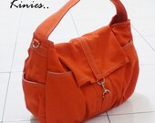 Mini CLASSIC by Kinies in Orange - Single Strap Tote / Cross Body Messenger