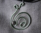 Mint green wire pendant