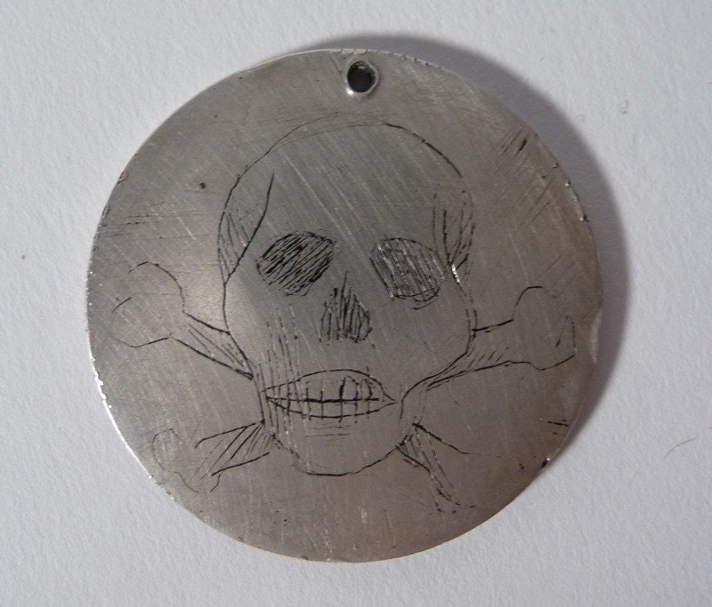 1890 Memento Mori Silver Dollar Victorian Skull Crossbones Pendant Liberty 1900's