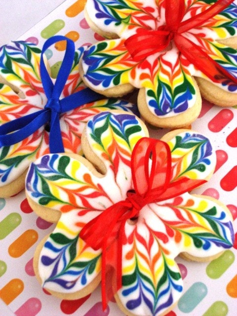 Color EXPLOSION Cookies - 12 One Dozen Elegant Cookies