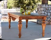 Farm Table Heart Pine with turned legs