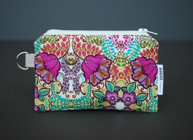 Zippered Pouch Small / Card Case / Change Purse / Phone Case / Card Holder / Pouch - Hippie Trip