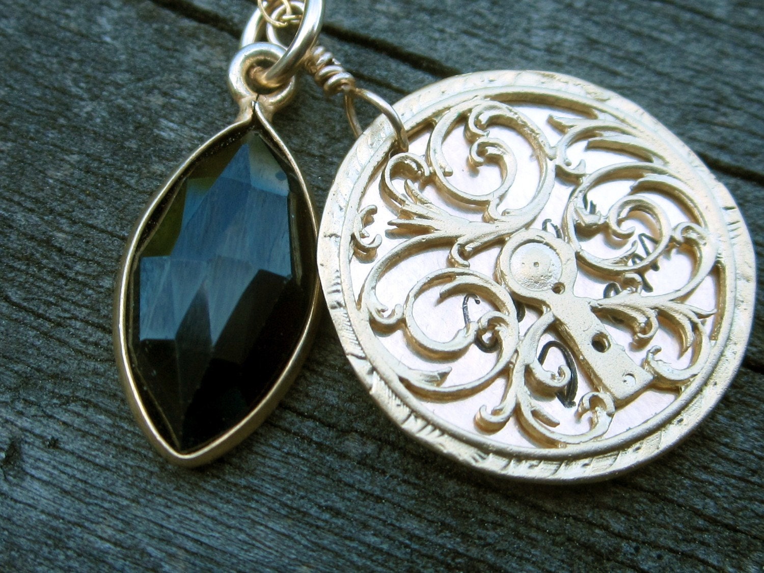 Golden Carpe Diem Layered Pendant by donnaodesigns
