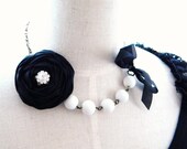 Bridesmaids Statement Necklace in Black or  White -  Stefania