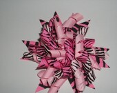 Pink and Black Zebra Korker Bow