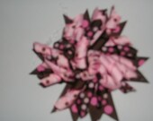 Brown and Pink Korker Bow